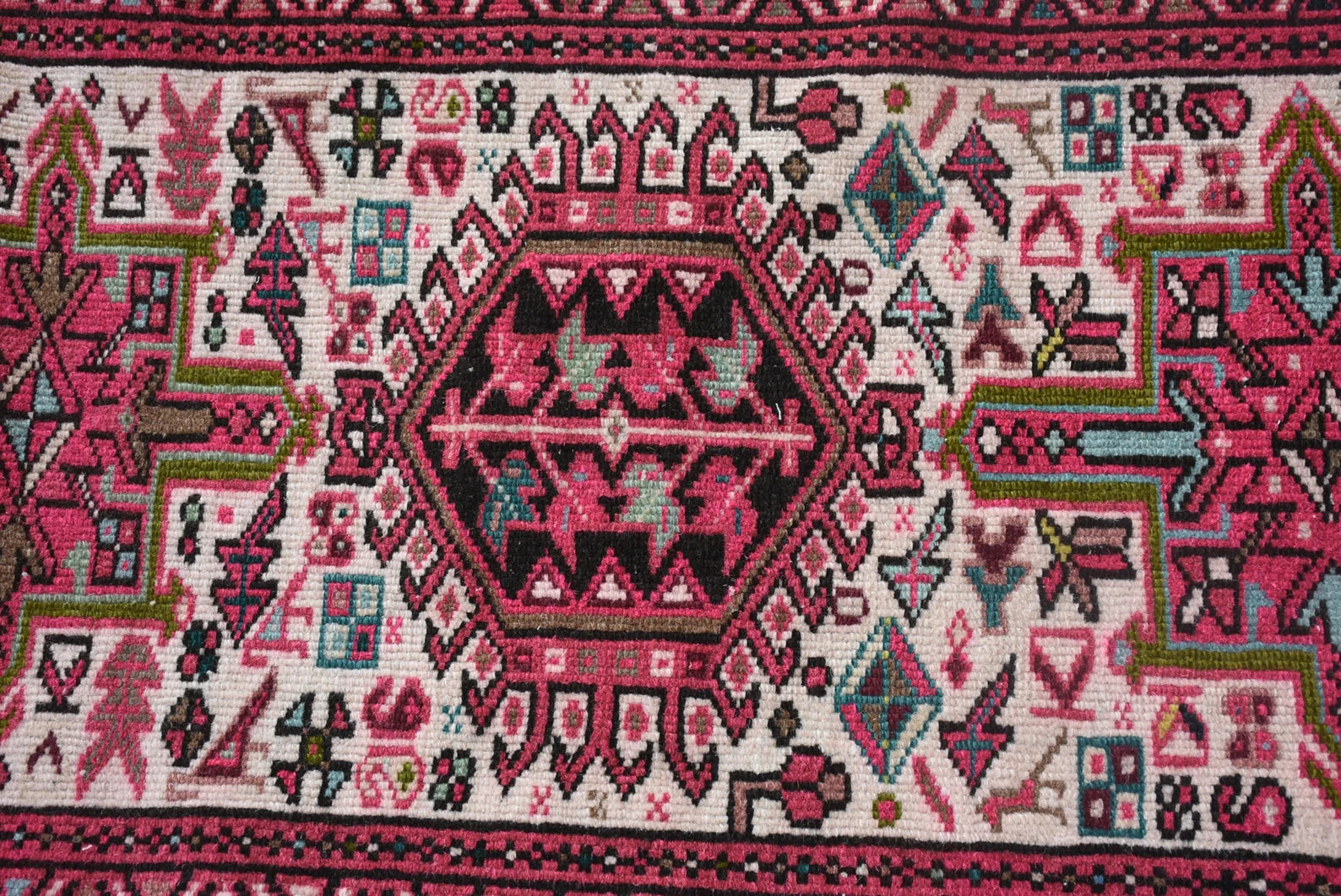 Vintage Persian Runner Rug 1.9 x 10.2 ft