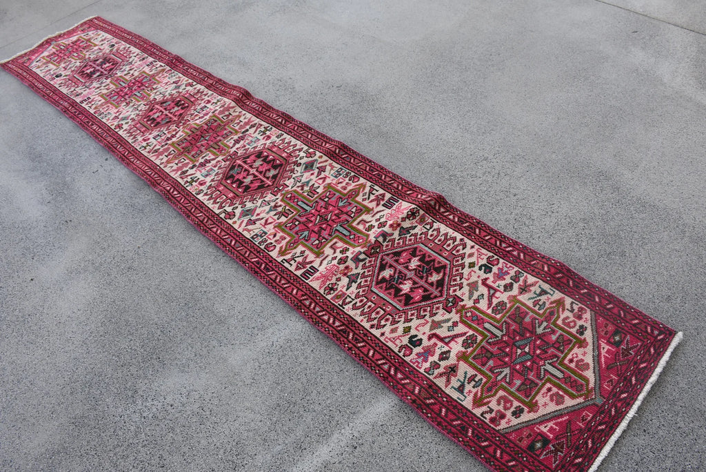 Vintage Persian Runner Rug 1.9 x 10.2 ft