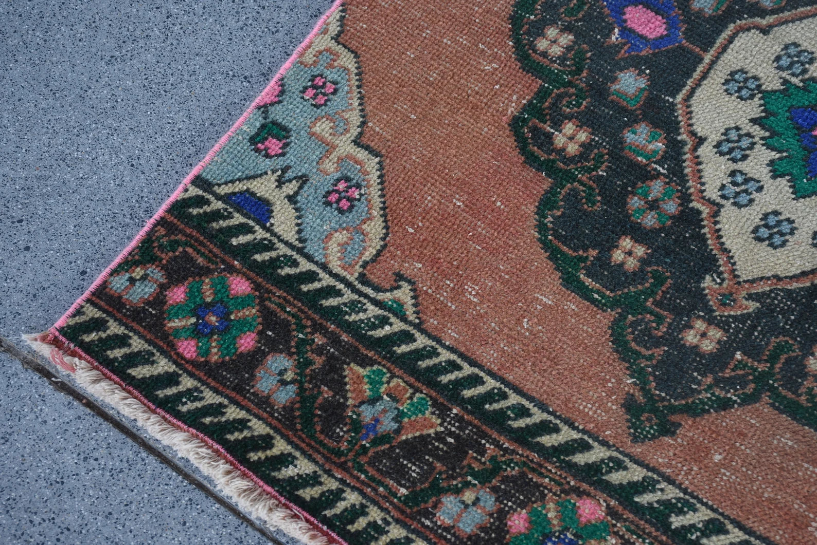 Vintage Turkish Runner Rug 2.9 x 12.2 ft