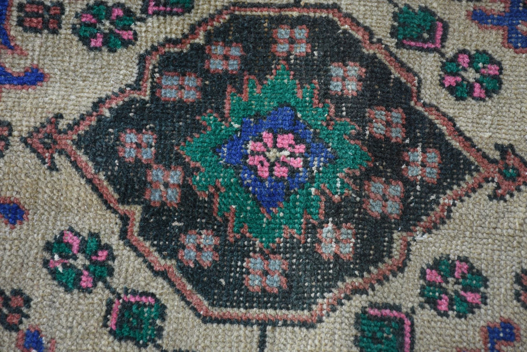 Vintage Turkish Runner Rug 2.9 x 12.2 ft