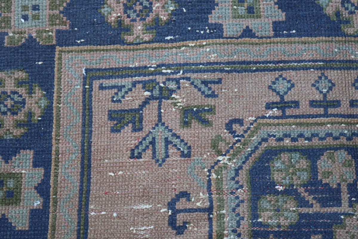 Vintage Turkish Accent Area rug 4 x 10.6 ft