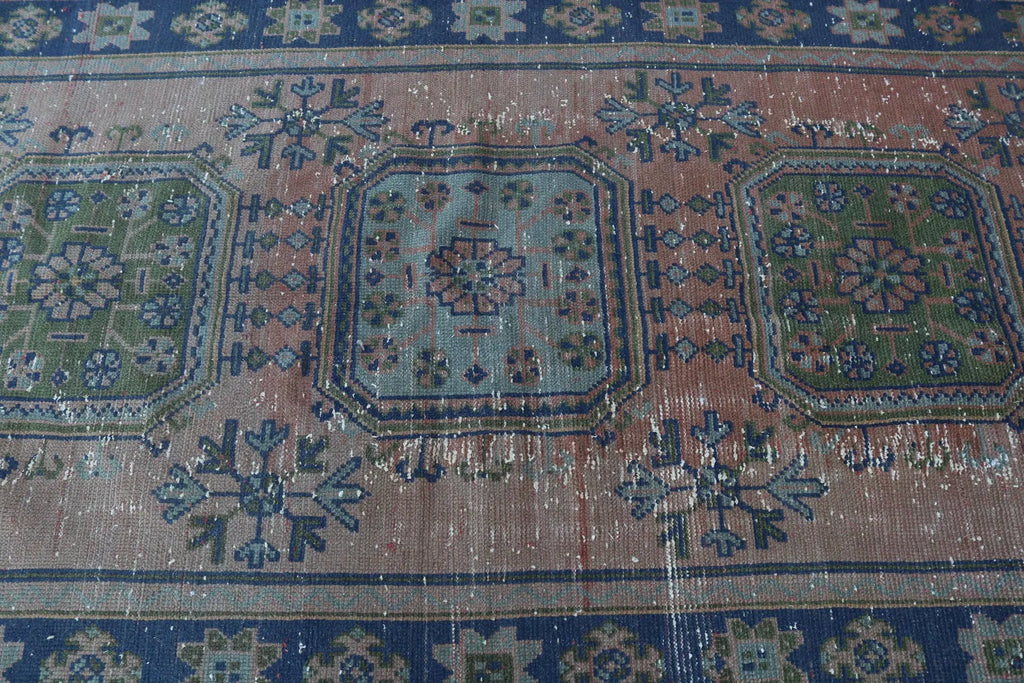 Vintage Turkish Accent Area rug 4 x 10.6 ft