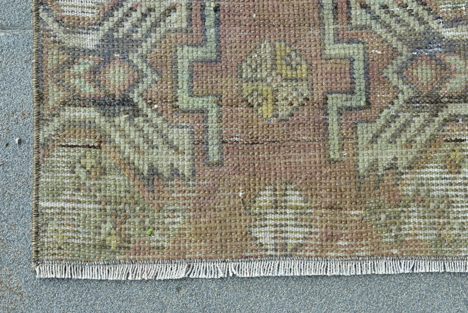 Vintage Turkish Mini Rug 1.3 x 2.6 ft