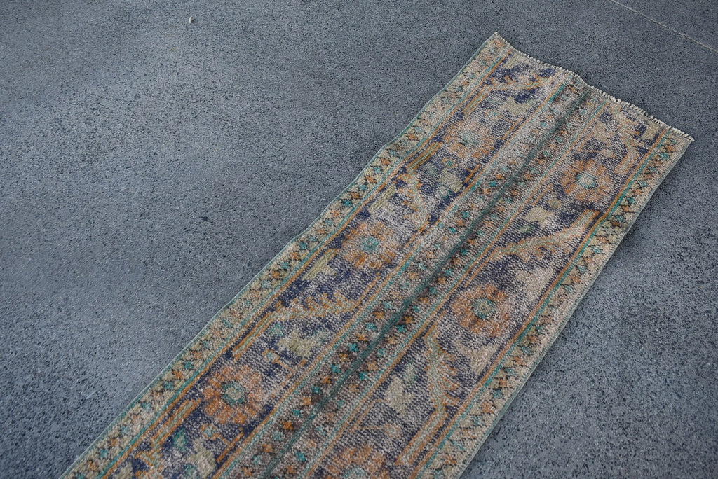 Vintage Turkish Runner Rug 1.7 x 9.6 ft