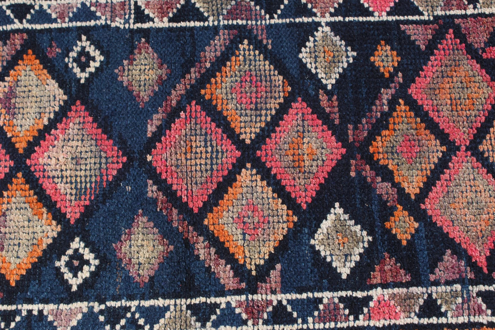 Vintage Turkish Runner Rug 2.7 x 9.6 ft