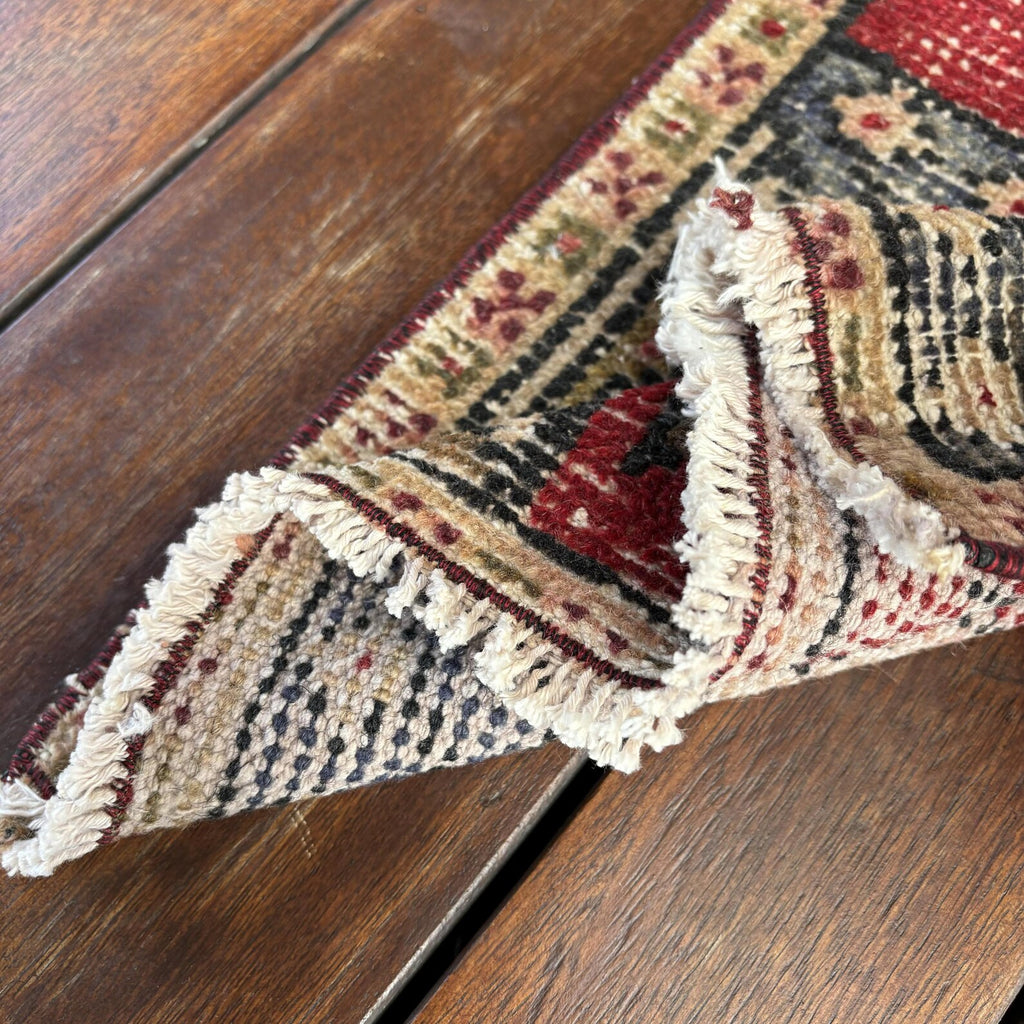 Vintage Turkish Mini Rug 1.5 x 3.1 ft