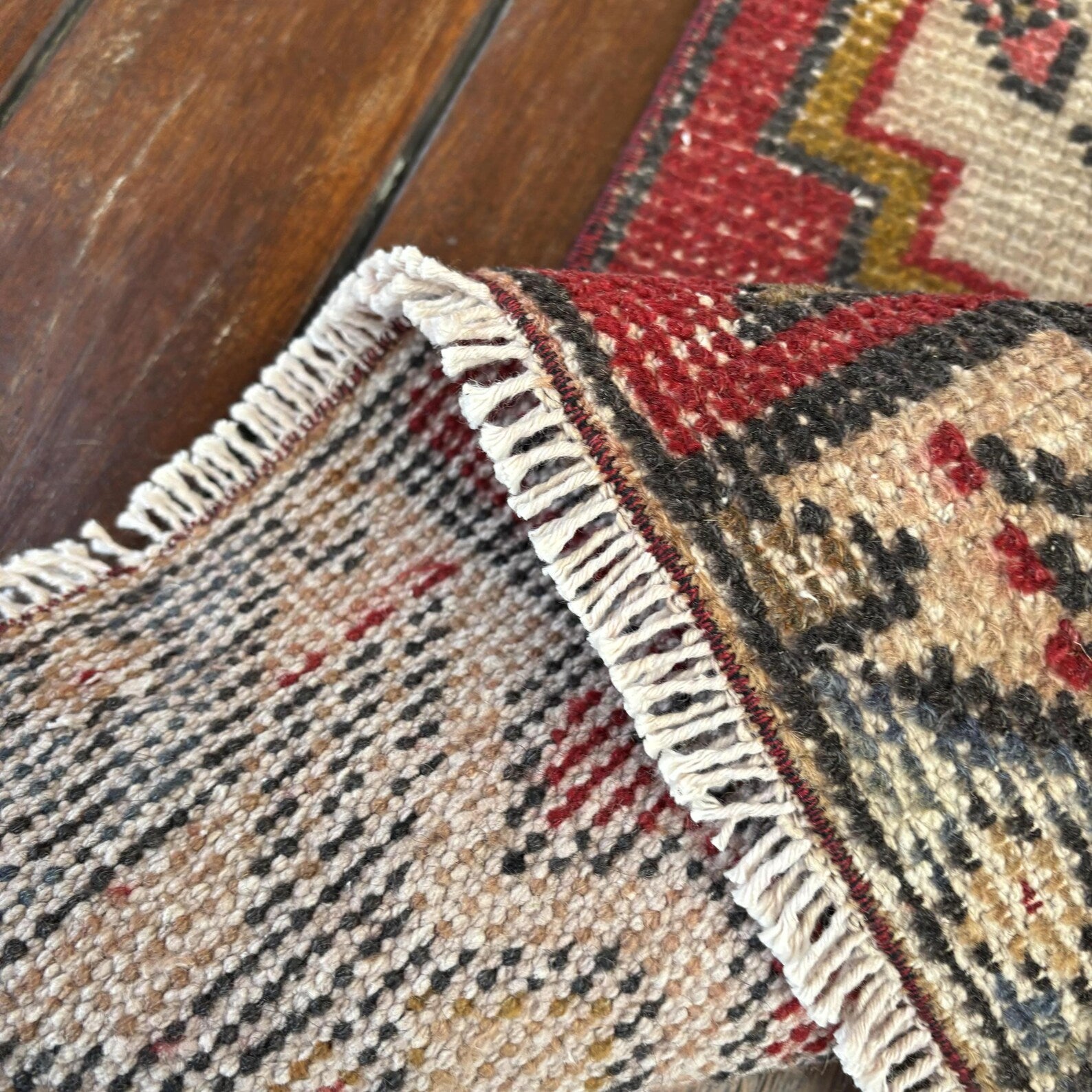 Vintage Turkish Mini Rug 1.4 x 3 ft