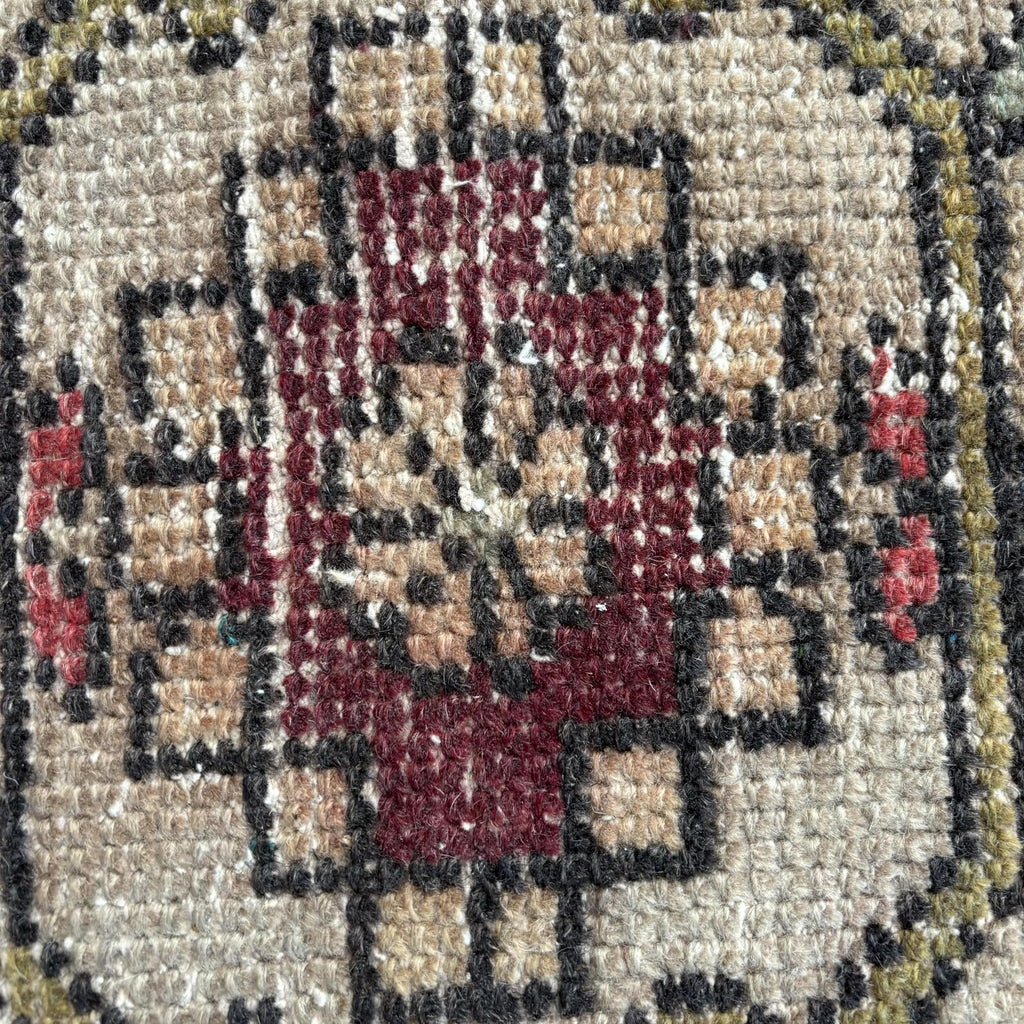 Vintage Turkish Mini Rug 1.4 x 3 ft