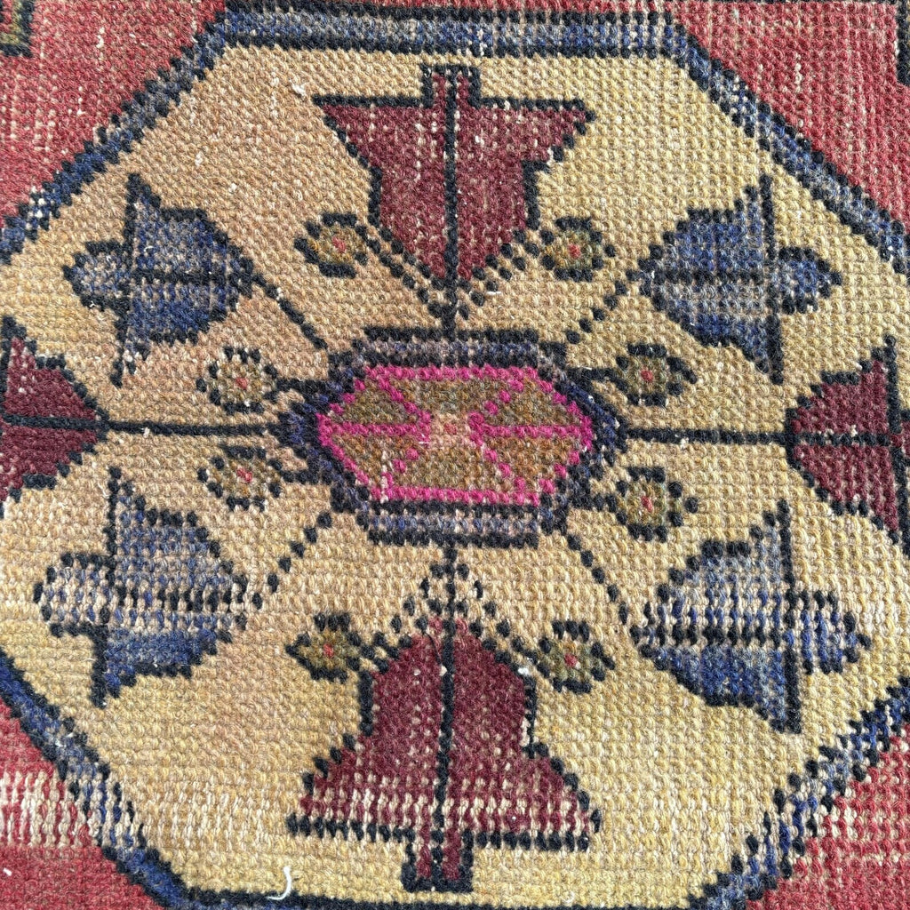 Vintage Turkish Mini Rug 1.4 x 2.9 ft