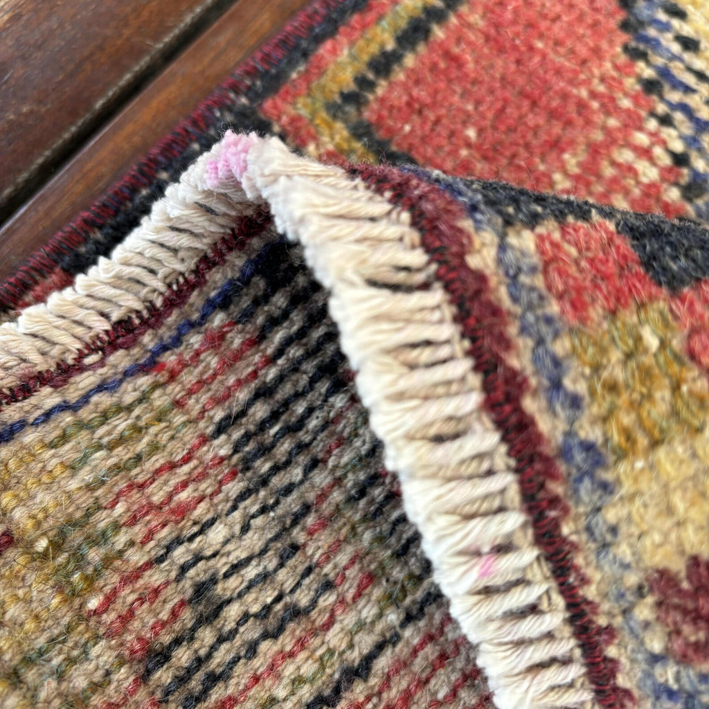 Vintage Turkish Mini Rug 1.4 x 2.9 ft
