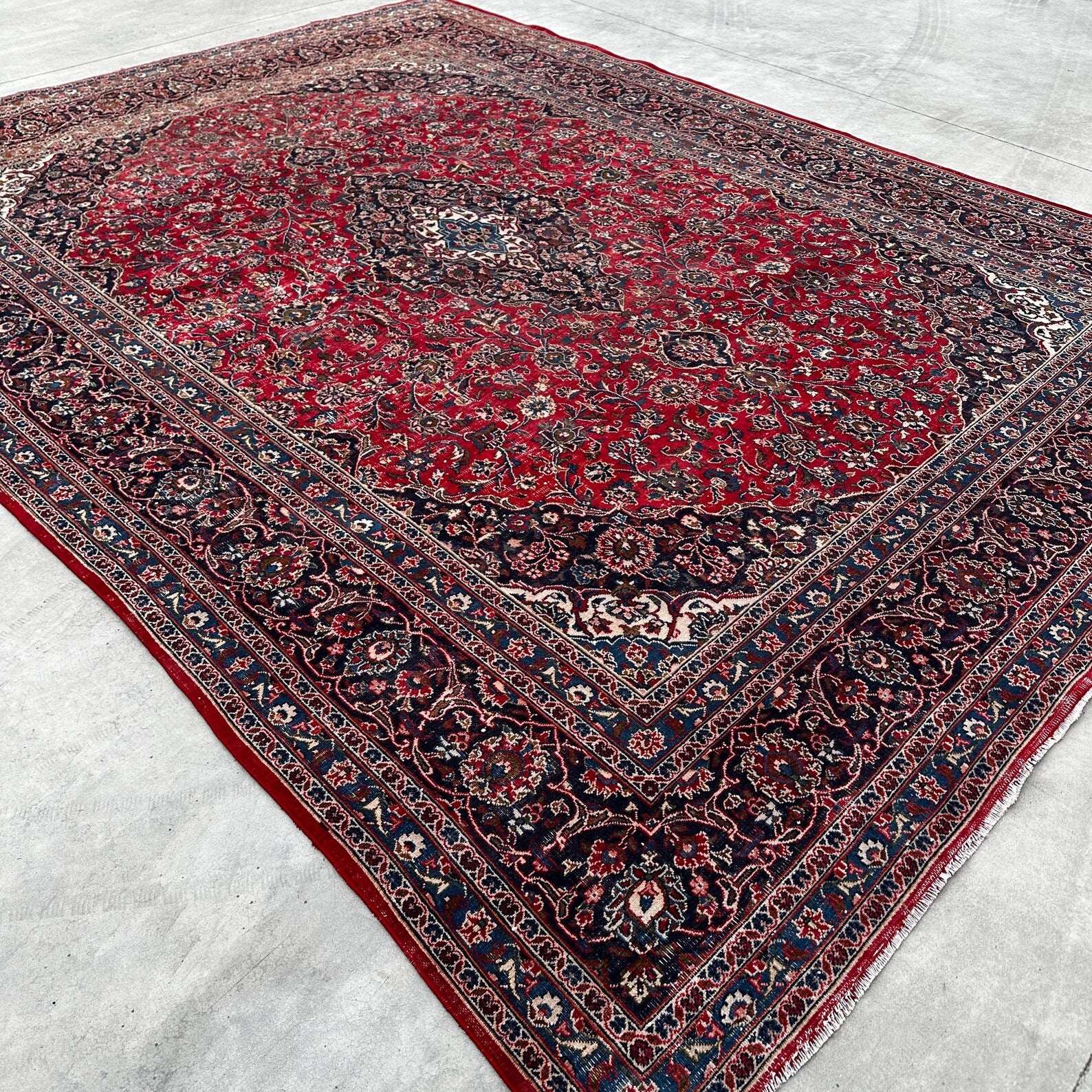 XL Vintage Persian Accent Area Rug 9.5 x 12.3 ft