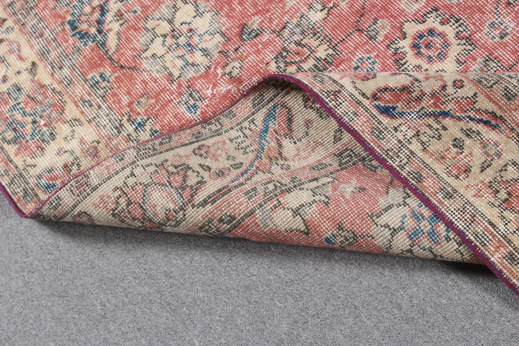 Vintage Turkish Accent Area rug 3.6 x 6.7 ft
