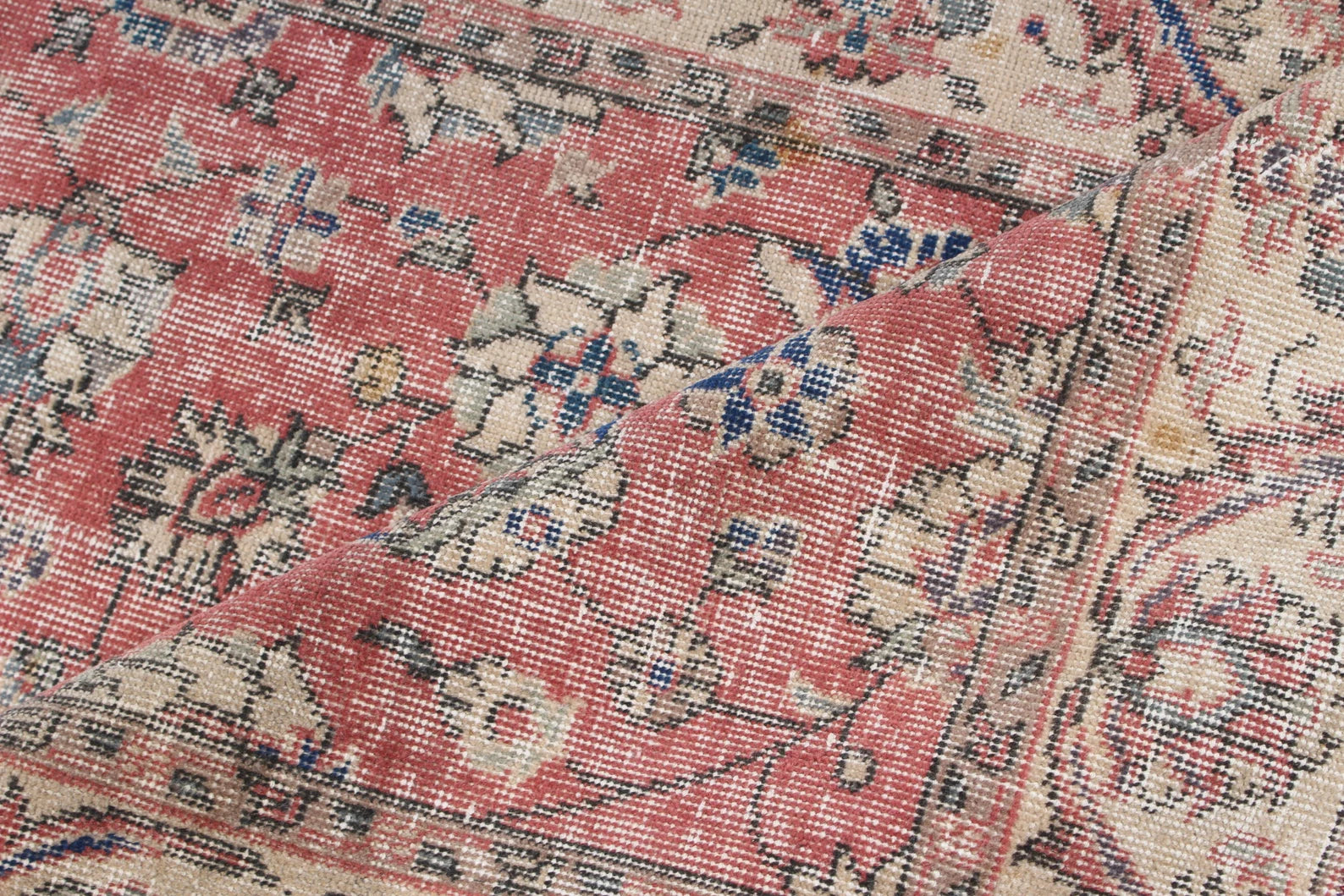 Vintage Turkish Accent Area rug 3.6 x 6.7 ft