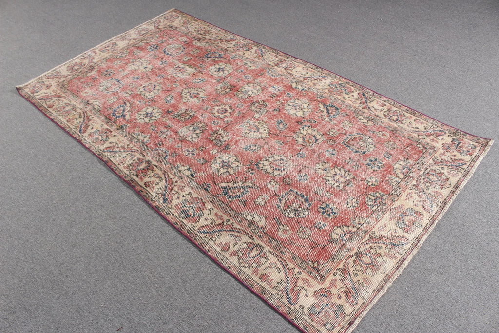 Vintage Turkish Accent Area rug 3.6 x 6.7 ft