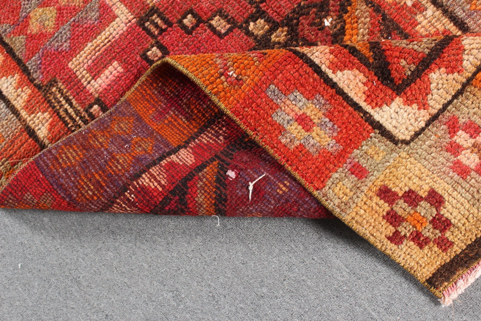 Vintage Turkish Runner Rug 2.6 x 11.7 ft