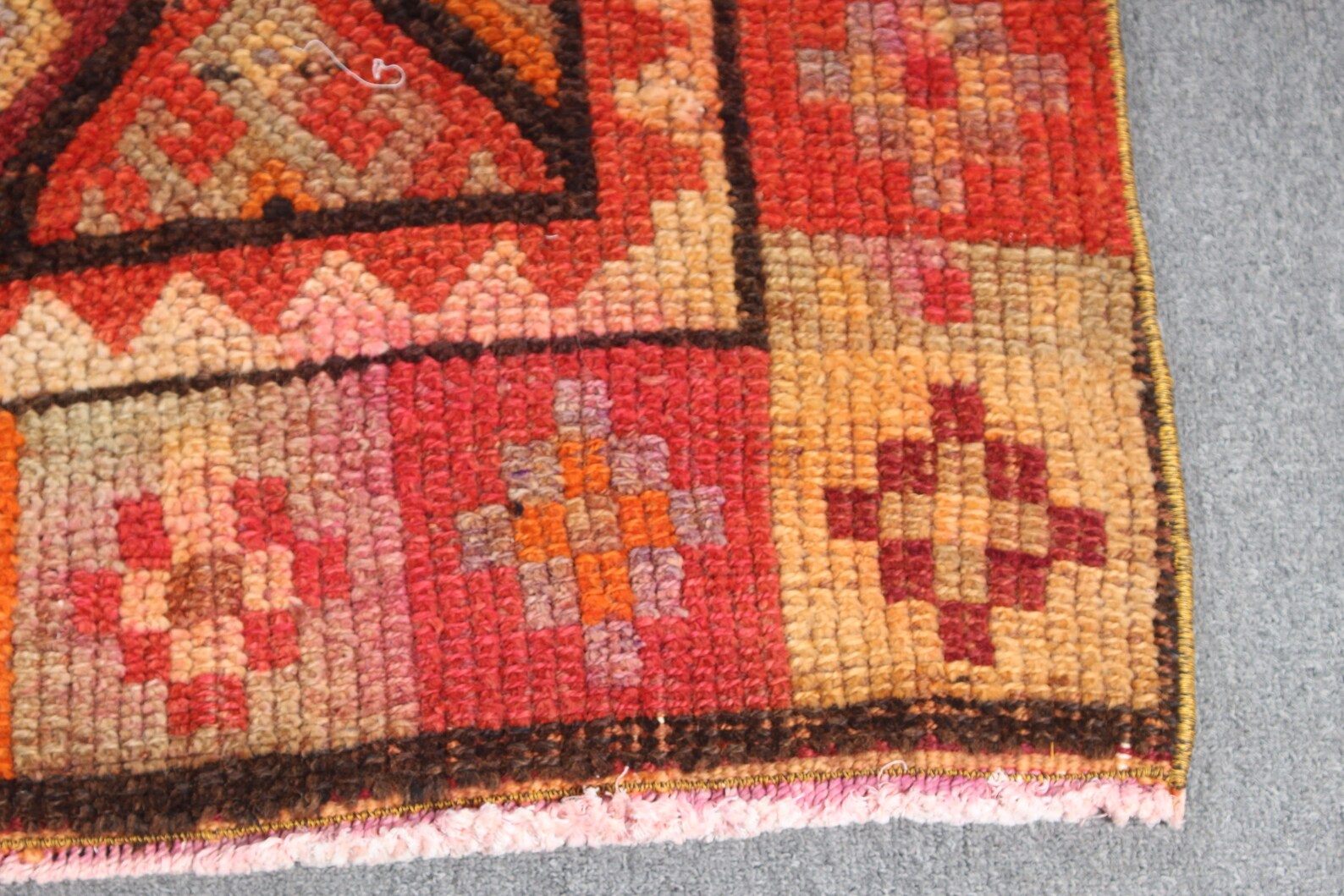 Vintage Turkish Runner Rug 2.6 x 11.7 ft