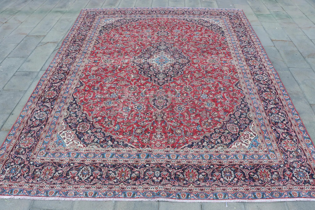 XL Vintage Persian Accent Area Rug  8.9 x 11.8 ft
