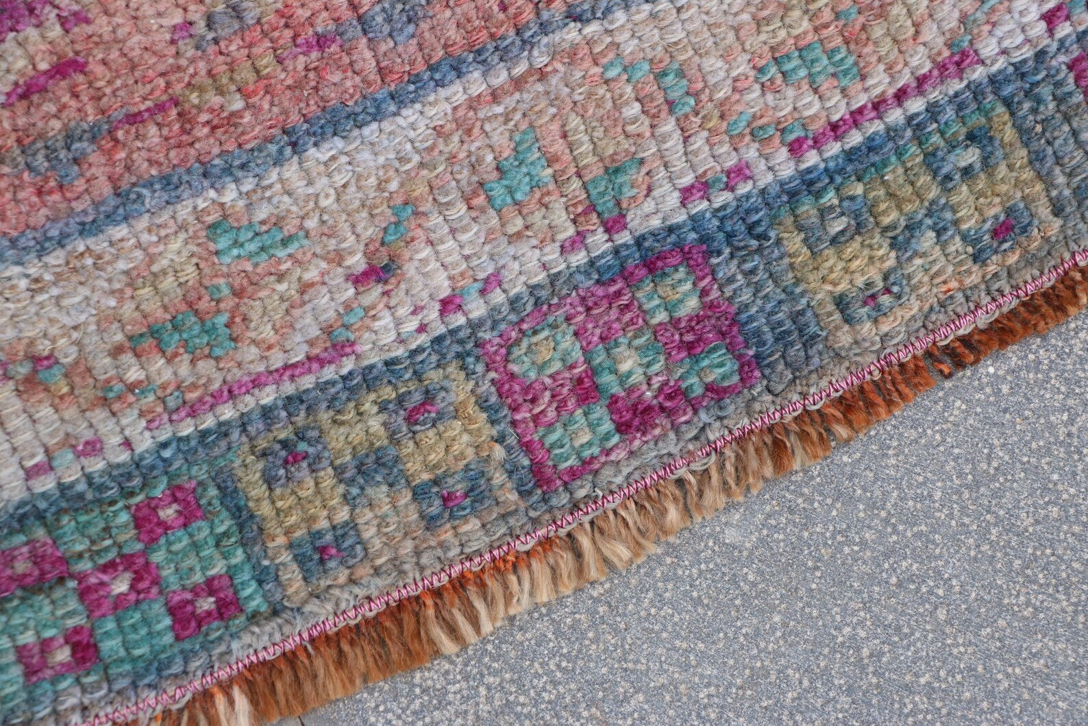 Vintage Turkish Runner Rug 3.1 x 7.5 ft