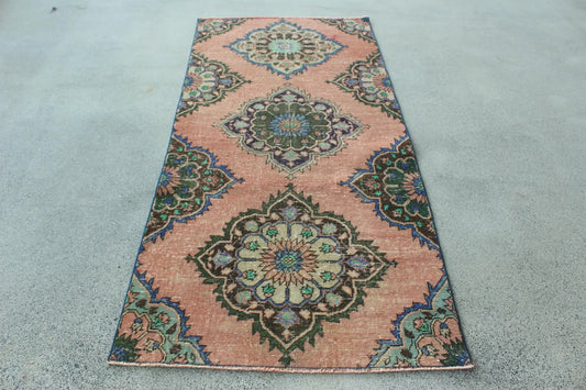 Vintage Turkish Accent Area Rug 3.2 x 6.6 ft