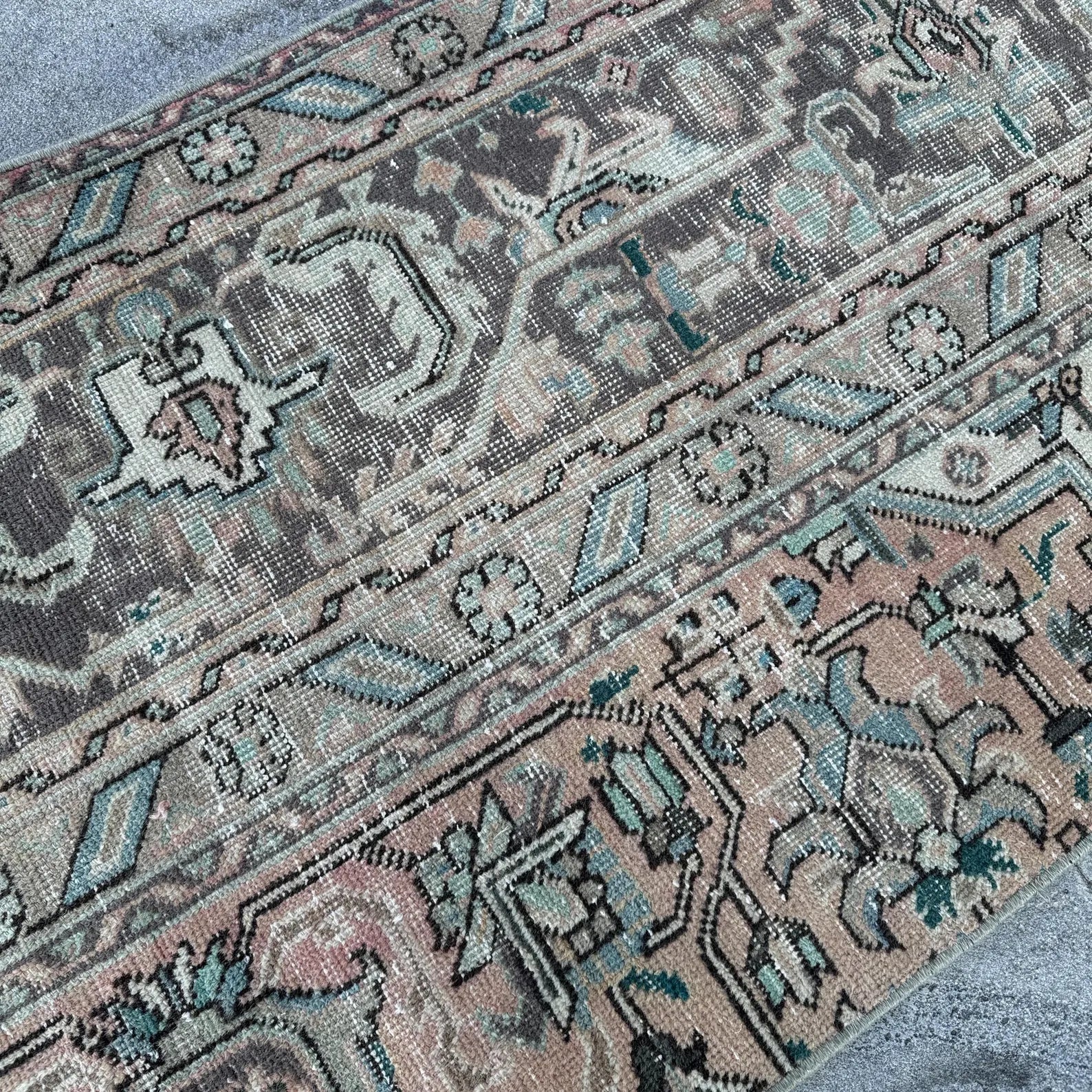 Vintage Kurdish Runner Rug 2.3 x 9.6 ft