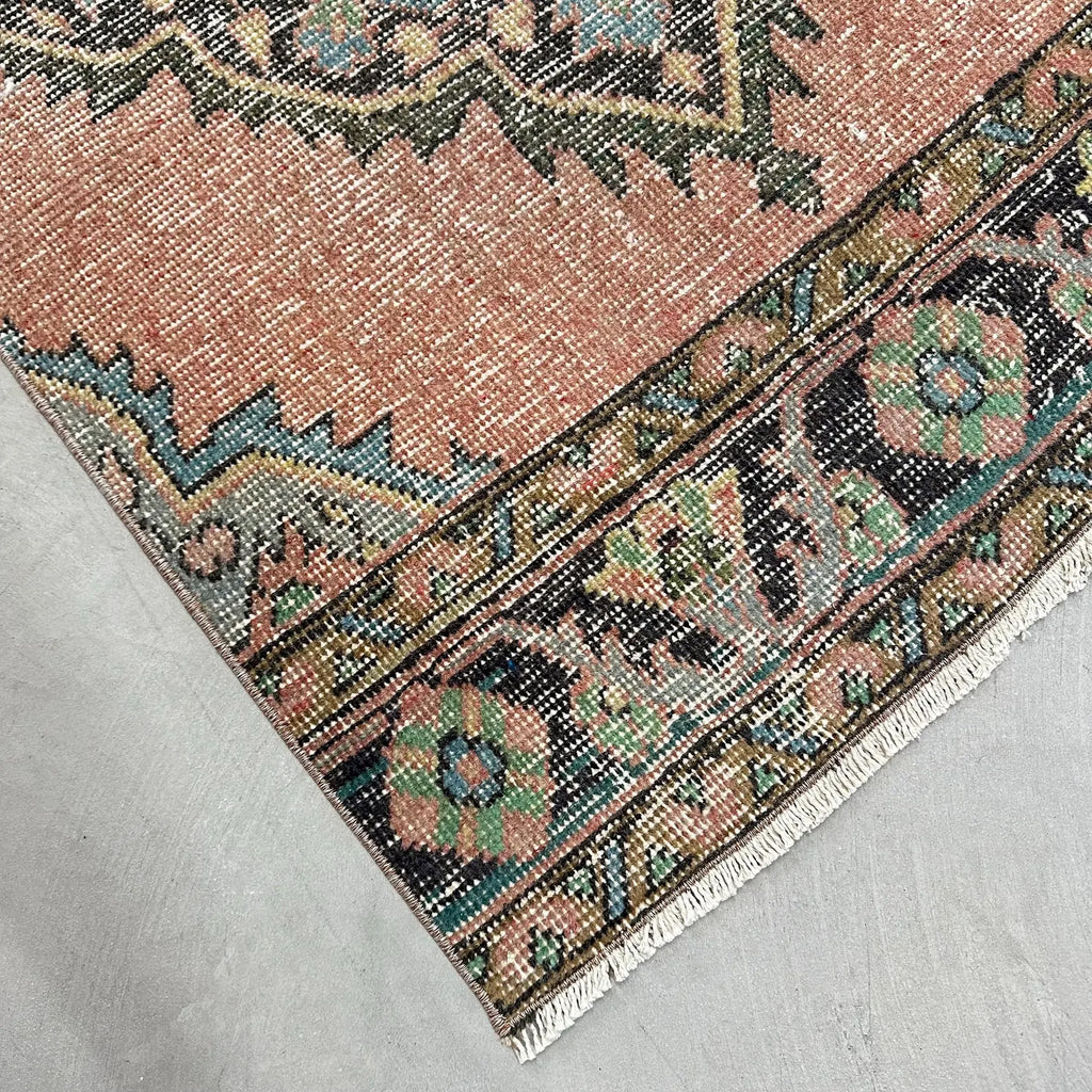 Vintage Turkish Runner Rug 2.5 x 12.4 ft