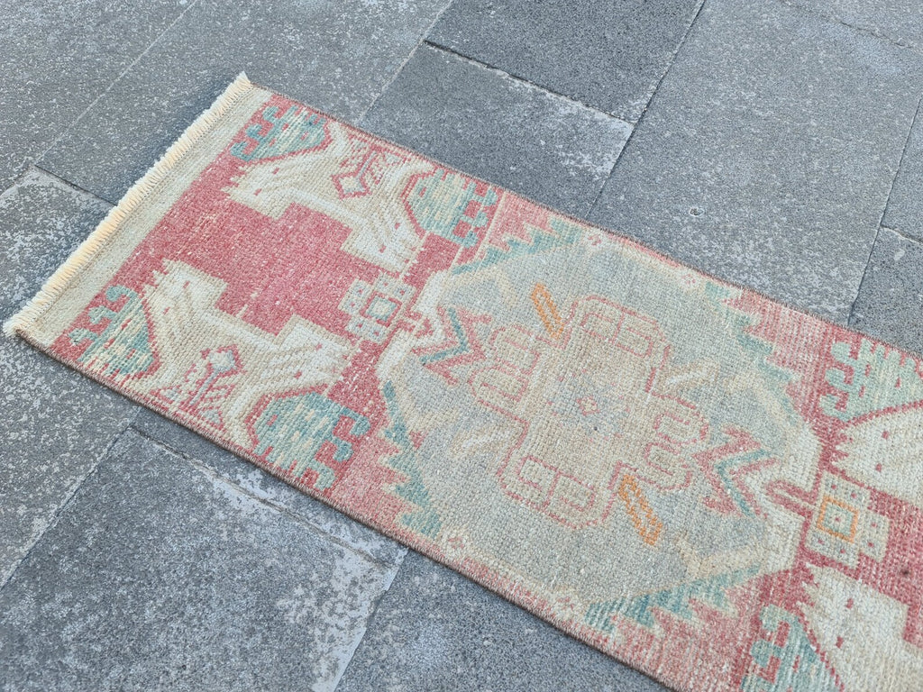 Vintage Turkish Mini Rug 1.6 x 3.2 ft