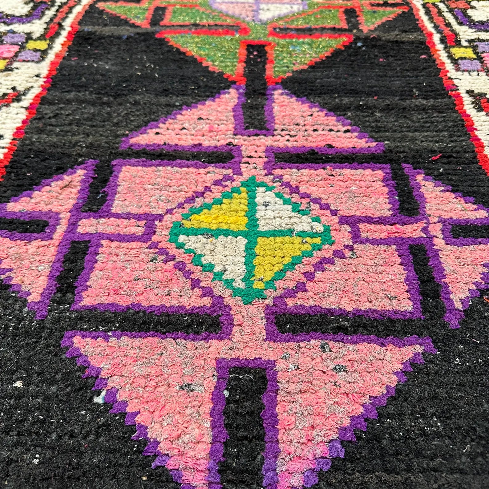 Vintage Turkish Runner Rug 2.7 x 12.3 ft