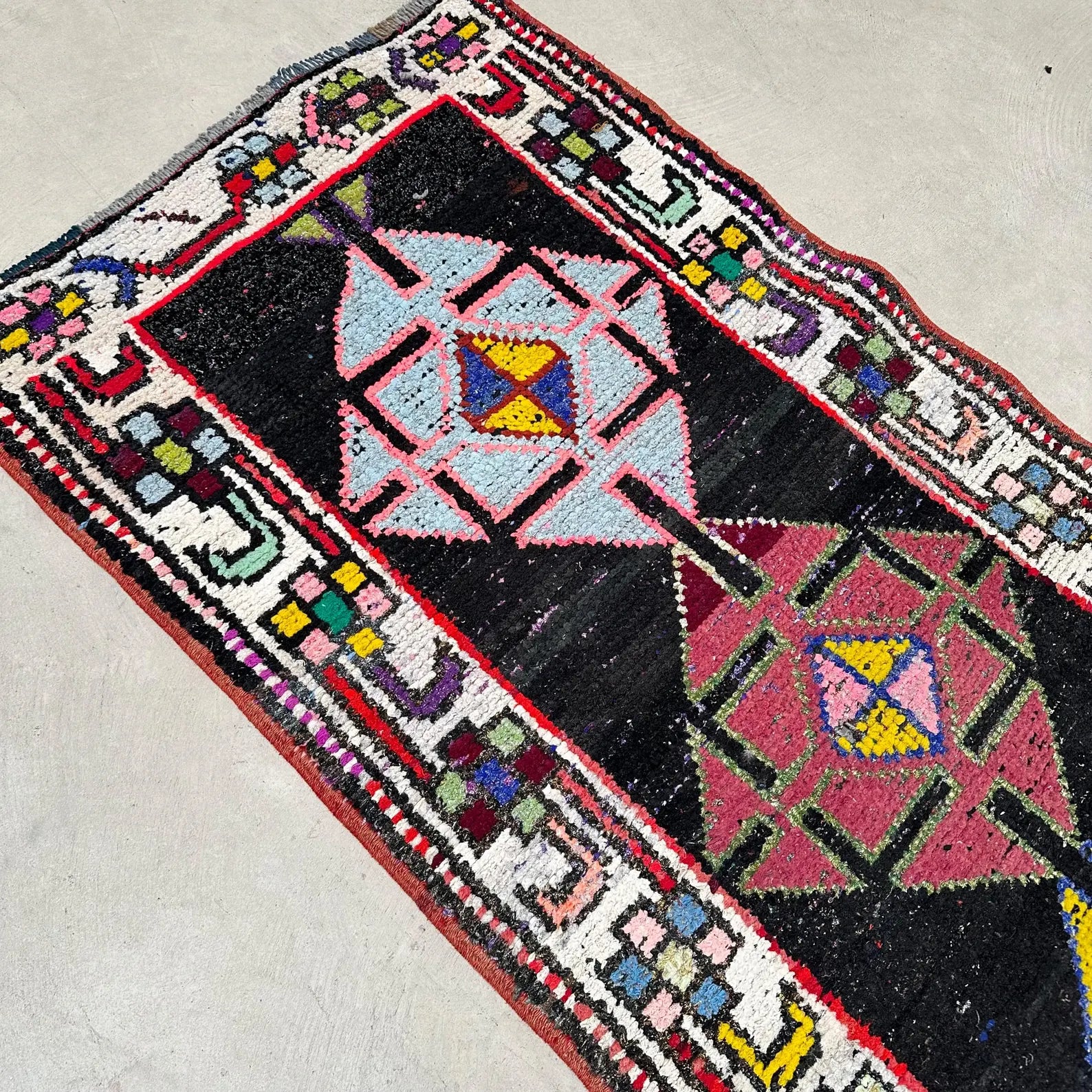 Vintage Turkish Runner Rug 2.7 x 12.3 ft