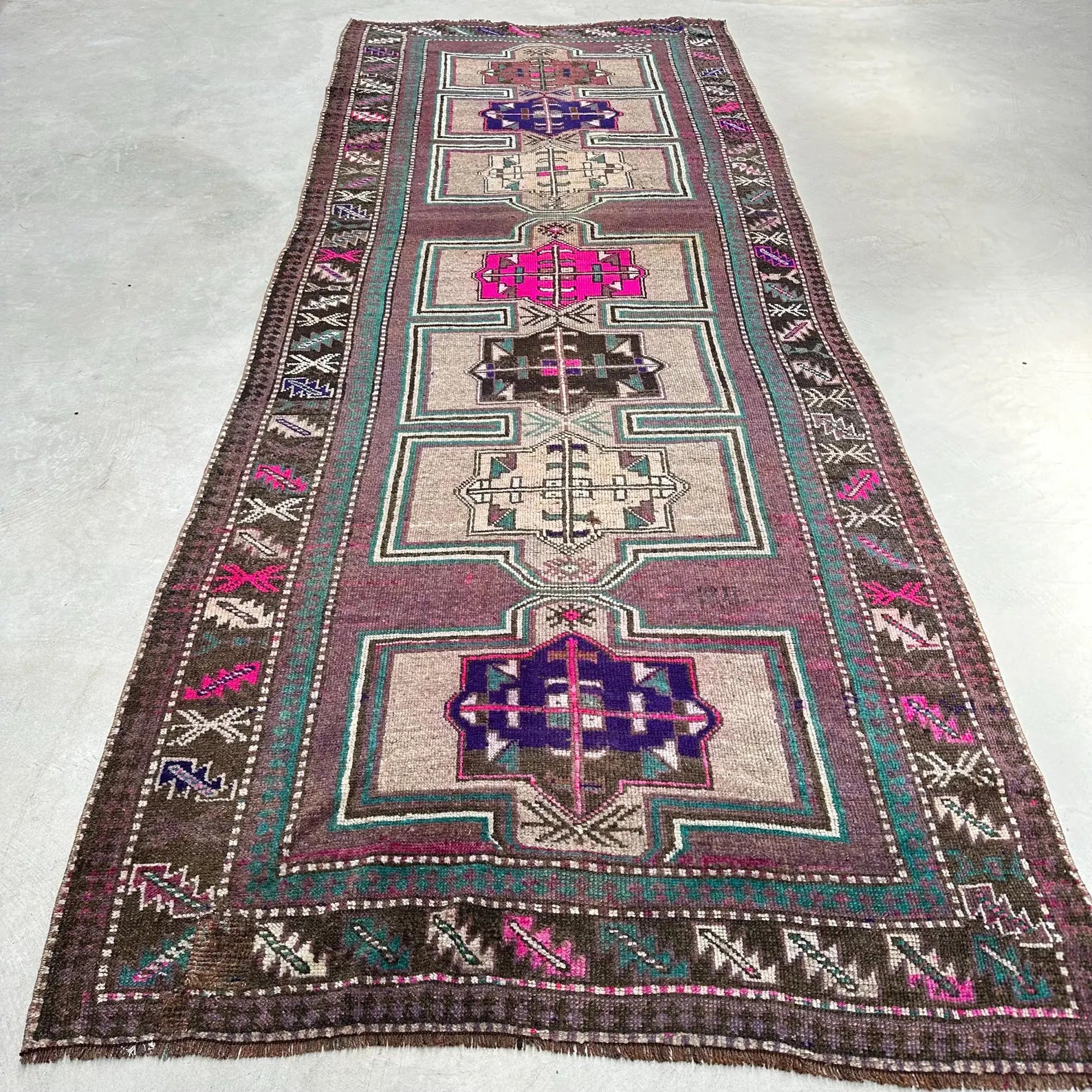 Vintage Persian Accent Area Rug 4.5 x 11.7 ft