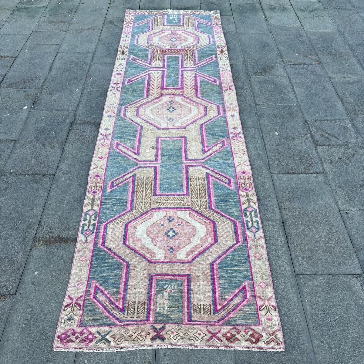 Vintage Persian Runner Rug 2.9 x 10.4 ft