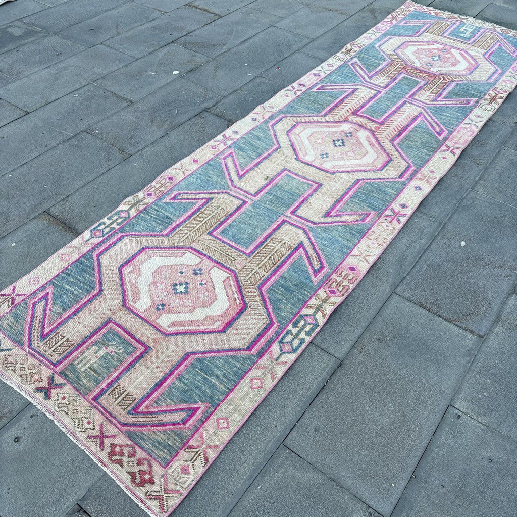 Vintage Persian Runner Rug 2.9 x 10.4 ft