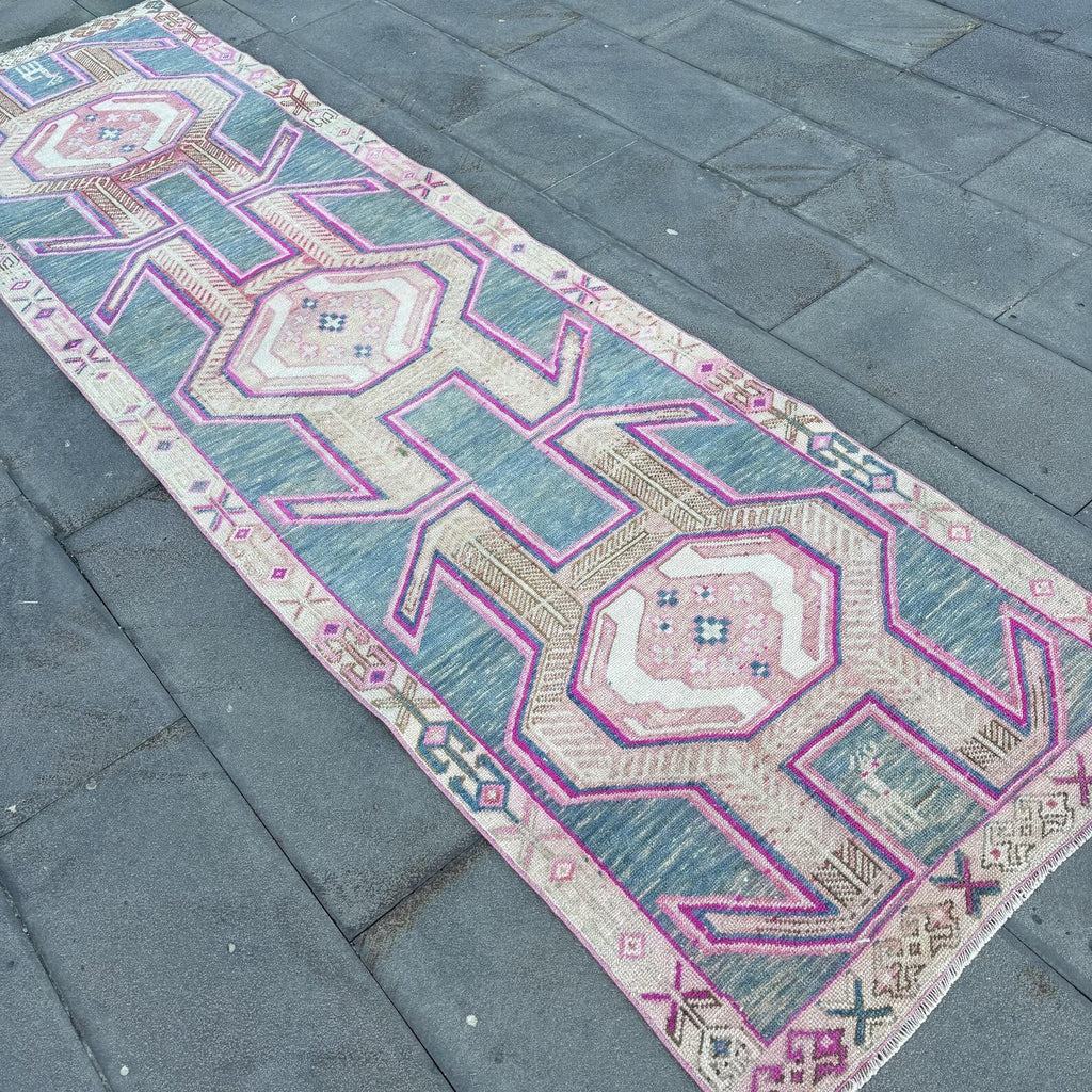 Vintage Persian Runner Rug 2.9 x 10.4 ft