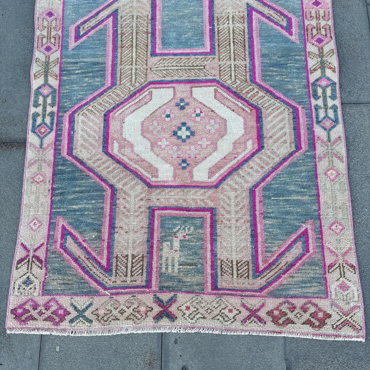 Vintage Persian Runner Rug 2.9 x 10.4 ft