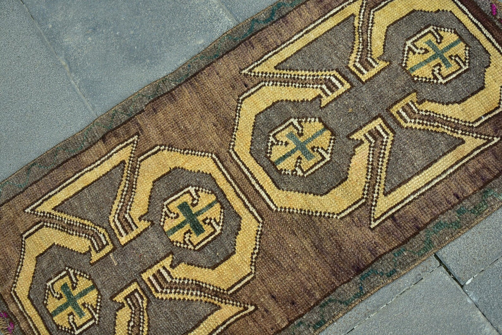 Vintage Turkish Mini Rug 1.7 x 3.1 ft