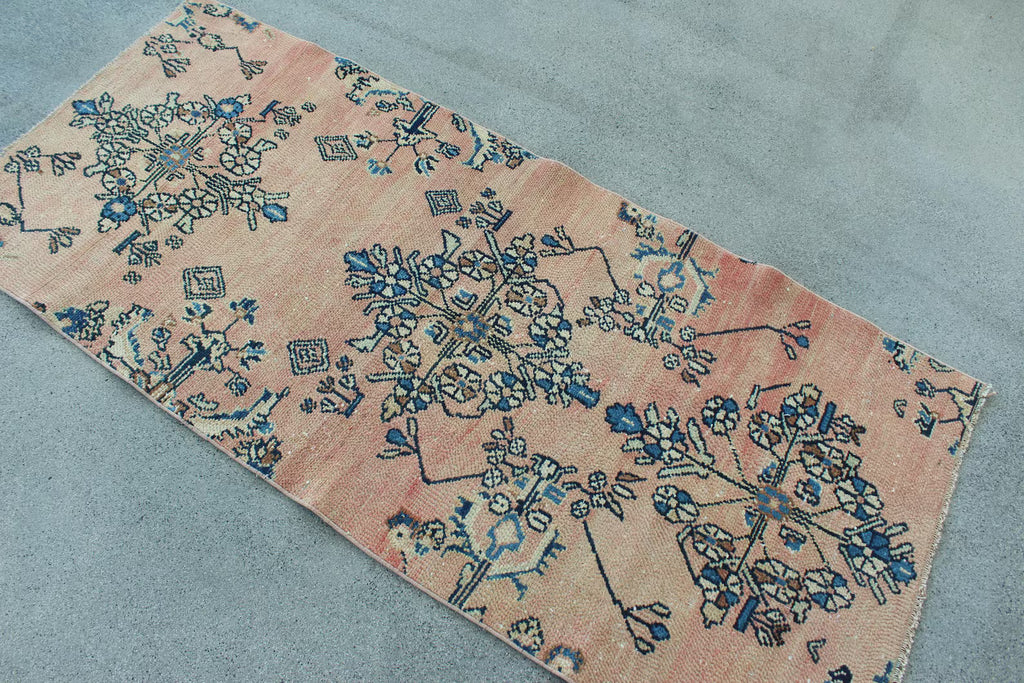 Vintage Turkish Runner Rug 2.6 x 5.9 ft