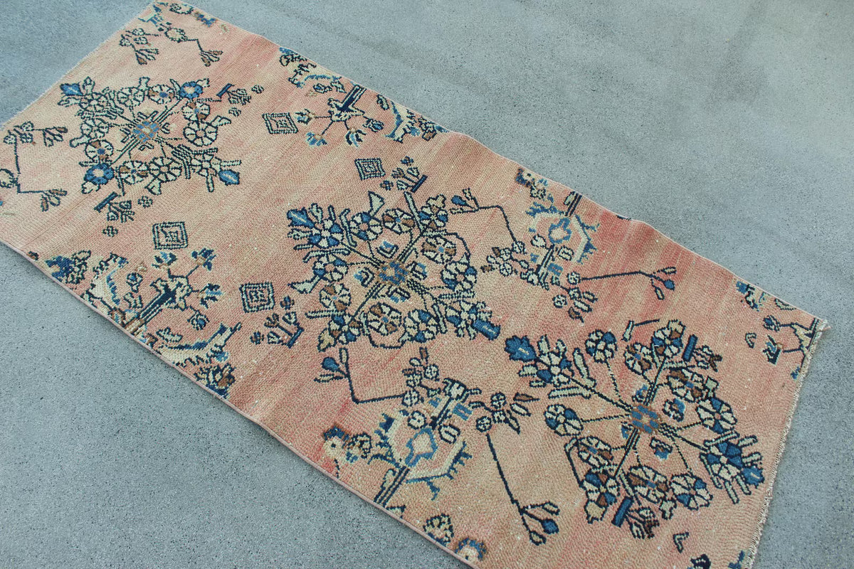Vintage Turkish Runner Rug 2.6 x 5.9 ft