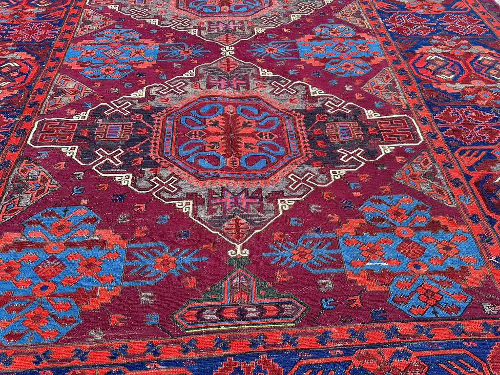 XL Vintage Soumak Accent Area Rug 8.1 x 13.1 ft