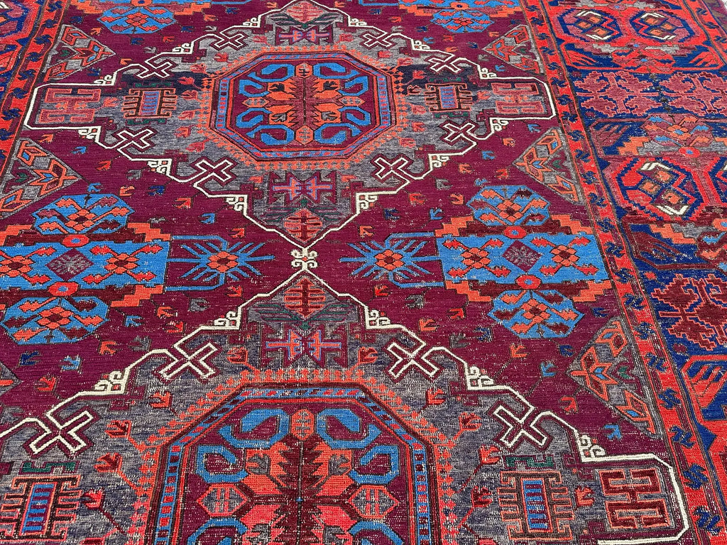 XL Vintage Soumak Accent Area Rug 8.1 x 13.1 ft