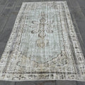 Vintage Turkish Accent Area rug 4.9 x 8.4 ft
