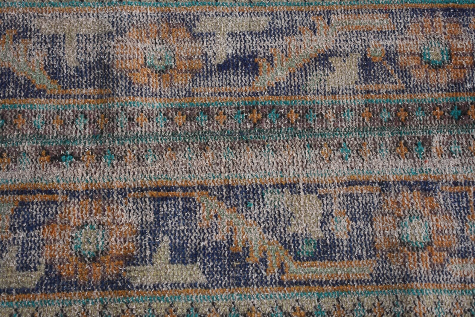 Vintage Turkish Runner Rug 1.7 x 9.6 ft