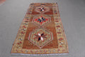 Vintage Turkish Accent Area rug 3.7 x 7.6 ft