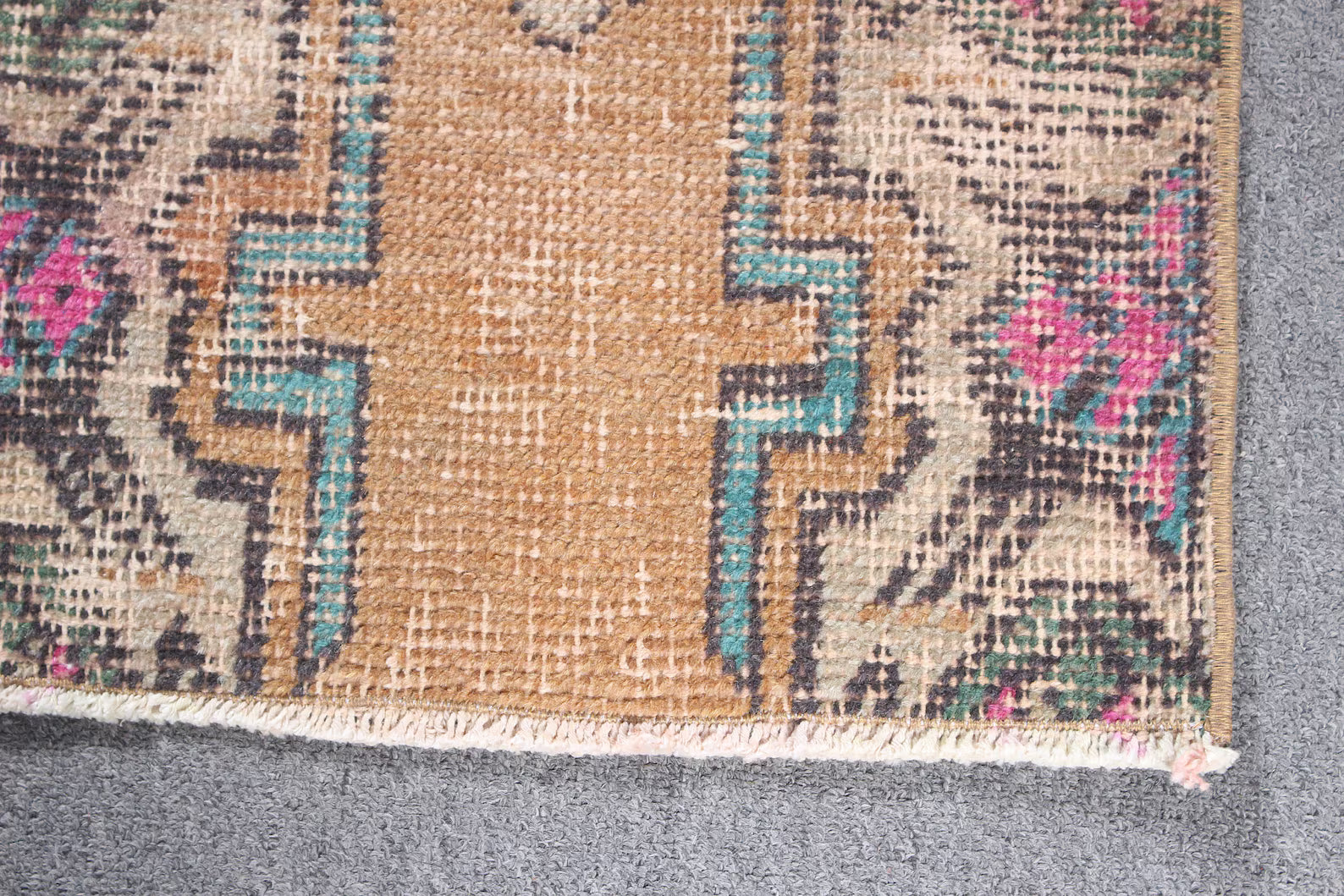 Vintage Turkish Mini Rug 1.3 x 2.6 ft
