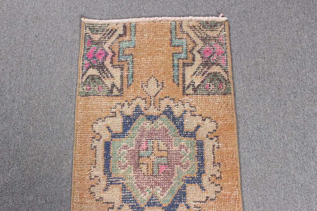 Vintage Turkish Mini Rug 1.3 x 2.6 ft