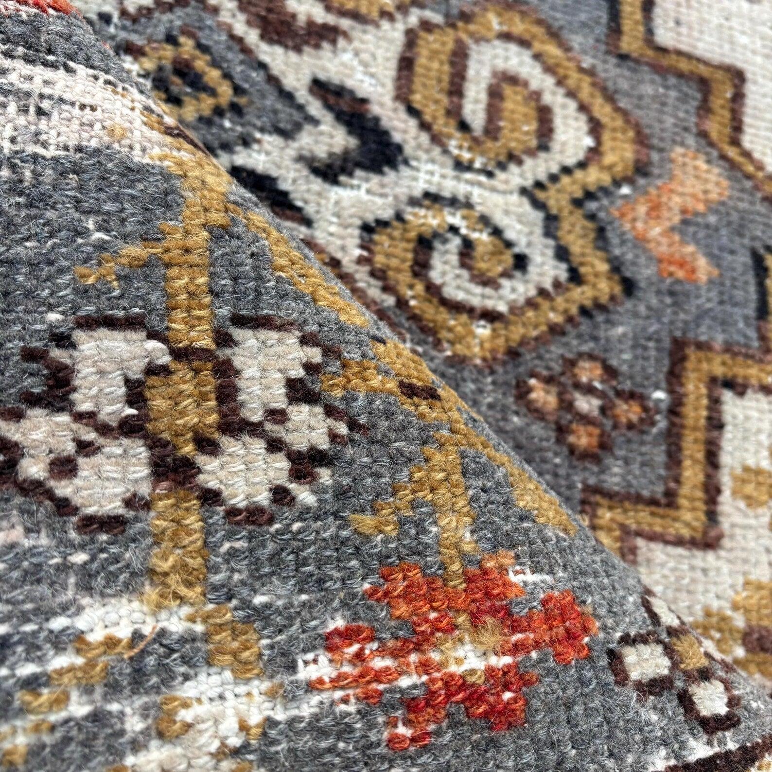 Vintage Turkish Mini Rug 2 x 3.2 ft