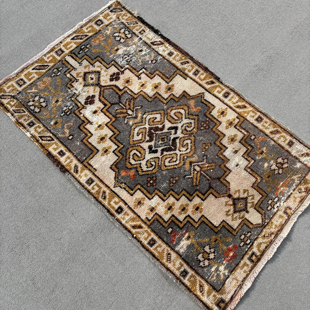 Vintage Turkish Mini Rug 2 x 3.2 ft