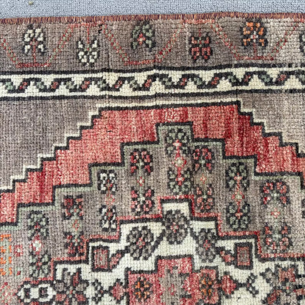 Vintage Turkish Mini Rug 1.8 x 3 ft