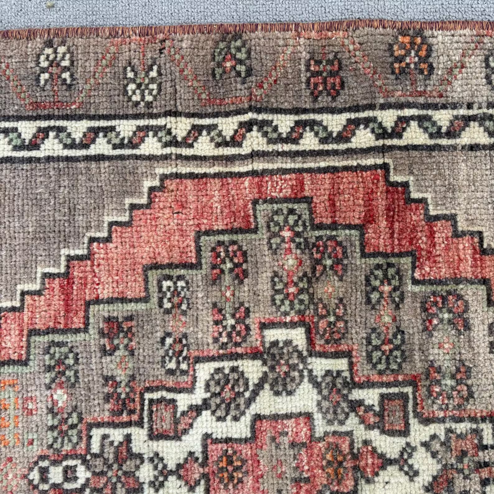 Vintage Turkish Mini Rug 1.8 x 3 ft