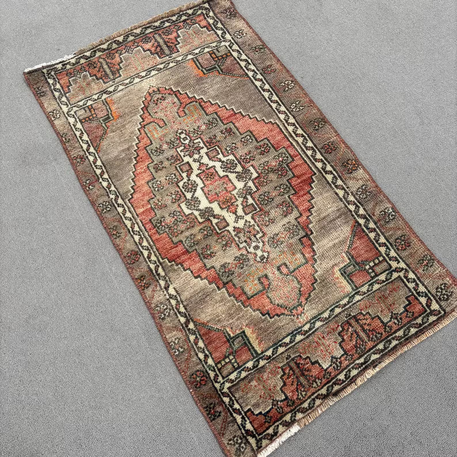 Vintage Turkish Mini Rug 1.8 x 3 ft