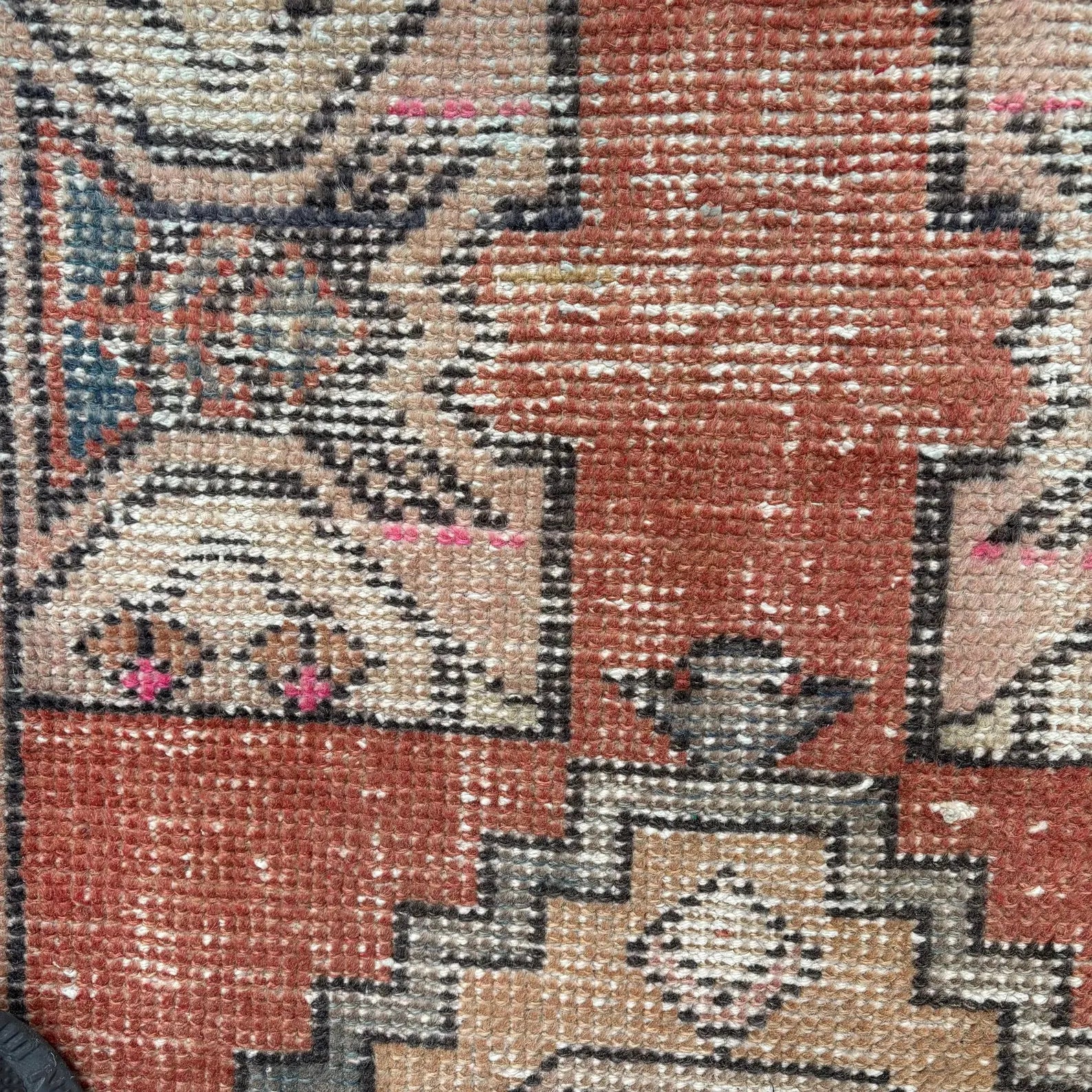 Vintage Turkish Mini Rug 1.6 x 2.9 ft