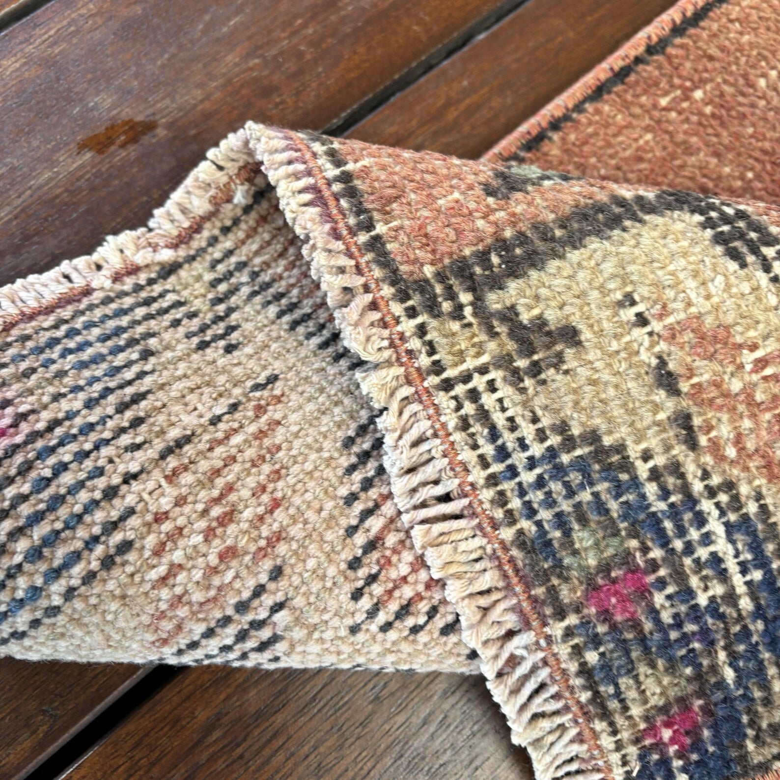 Vintage Turkish Mini Rug 1.3 x 3 ft